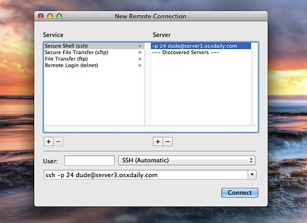 sftp for mac lion